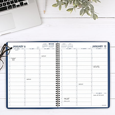 AT-A-GLANCE® Weekly Appointment Book, 11 X 8.25, Navy Cover, 13-Month - View #11