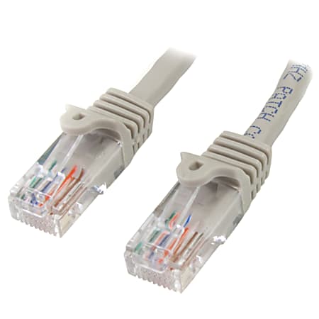 StarTech.com 6 ft Gray Snagless Cat5e UTP Patch Cable - Category 5e - 6 ft - 1 x RJ-45 Male Network - 1 x RJ-45 Male Network - Gray
