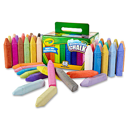 Crayola Washable Sidewalk Chalk 38 Assorted Colors Box Of 48 - Office Depot