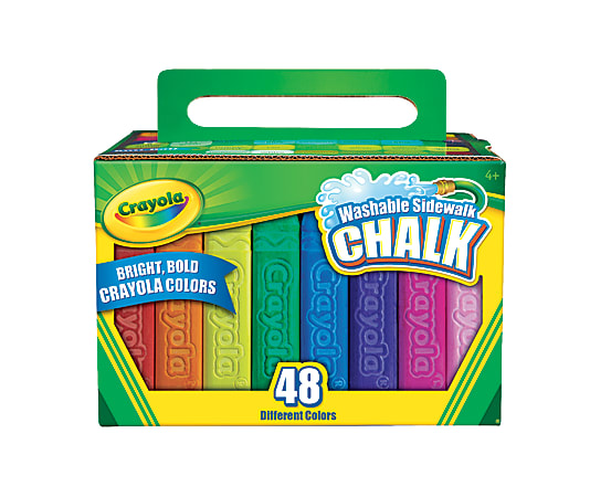 Crayola® Washable Sidewalk Chalk, 3/8", Assorted Colors, Box Of 48