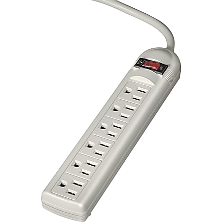 Fellowes® 6-Outlet Power Strip, 6' Cord, Platinum