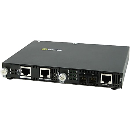 Perle SMI-110-S2LC20 Media Converter - 2 x Network (RJ-45) - 1 x LC Ports - DuplexLC Port - Management Port - 100Base-TX, 100Base-FX - External, Rail-mountable, Rack-mountable, Wall Mountable