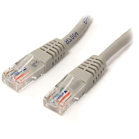 StarTech.com 10ft Gray Molded Cat5e UTP Patch Cable - Category 5e - 10 ft - 1 x RJ-45 Male Network - 1 x RJ-45 Male Network - Gray