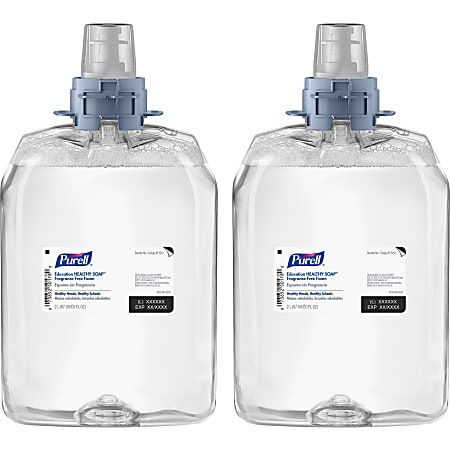 Purell® FMX-20 Education Foam Hand Soap, Unscented, 67.6 Oz, Carton Of 2 Bottles