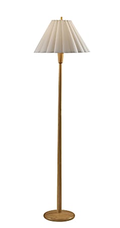 Adesso Scallop Floor Lamp, Natural/White Fabric Shade
