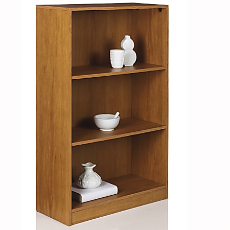 Realspace® Basic Bookcase, 3 Shelves, Canyon Maple