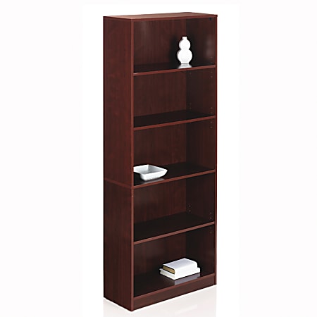 Realspace® Basic Bookcase, 5 Shelves, Classic Cherry
