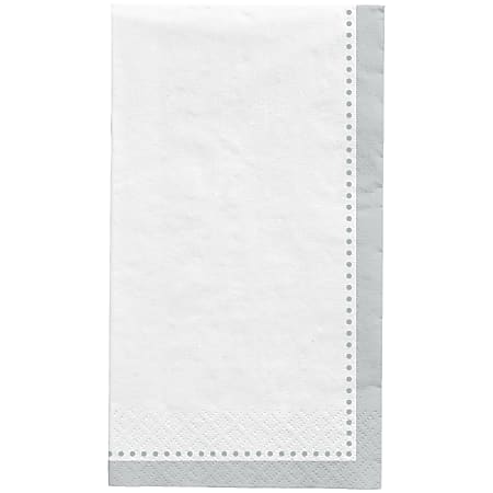 Amscan Premium Buffet Napkins, 7-3/4" x 4-1/2", Silver