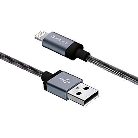 Verbatim Sync & Charge Lightning Cable - 11 in. Braided Black - 11 in. Braided Black