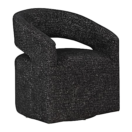 Office Star Devin Fabric Swivel Accent Chair, 32-1/2&rdquo;H x 27-1/2&rdquo;W x 26&rdquo;D, Midnight