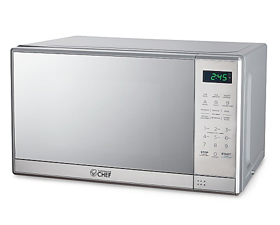 Commercial Chef Small Countertop Microwave With Digital Display,  0.7 Cu. Ft., Stainless Steel
