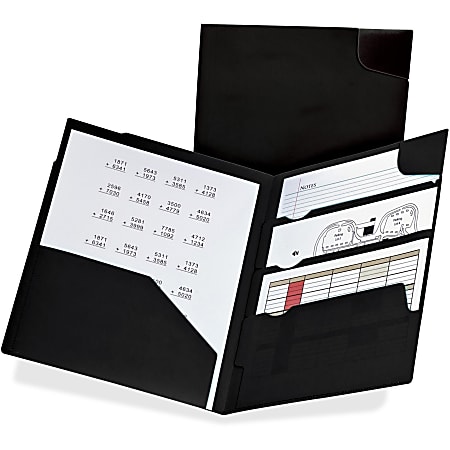 Pendaflex Letter Pocket Folder - 8 1/2" x 11" - 110 Sheet Capacity - 4 Pocket(s) - Poly - Black