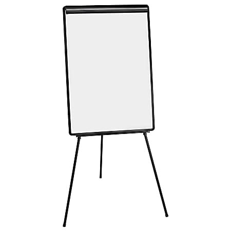 MasterVision® Easy Clean Tripod Non-Magnetic Dry-Erase Whiteboard Presentation Easel, 71 1/2", Steel Frame With Black Finish