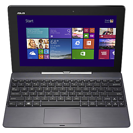 Asus Transformer Book T100TA-C1-GR 10.1" Touchscreen LCD 2 in 1 Notebook - Intel Atom Z3740 Quad-core (4 Core) 1.33 GHz - 2 GB DDR3 SDRAM - 64 GB SSD - Windows 8.1 - 1280 x 800 - In-plane Switching (IPS) Technology - Hybrid - Gray