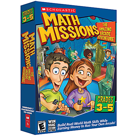 Math Missions, The Amazing Arcade Adventure, Grades 3–5, For PC/Mac, Traditional Disc