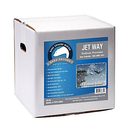 Bare Ground Jet Way Sodium Formate Deicer, 50 Lb Box