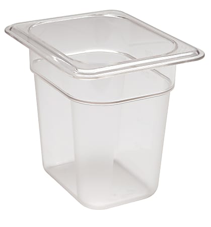 Cambro Camwear GN 1/8 Size 6" Food Pans, 4”H x 4-1/4”W x 6-5/16”D, Black, Set Of 6 Pans