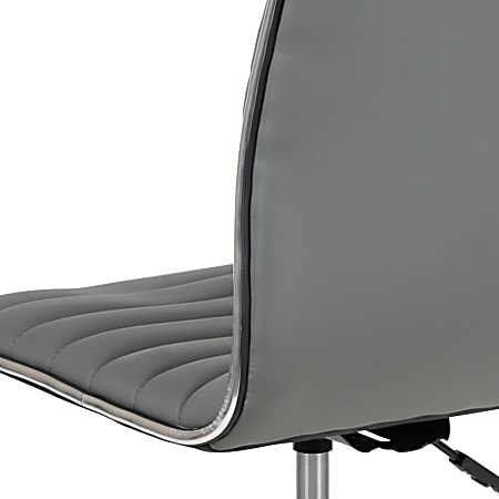Low back armless white best sale ribbed designer swivel task chair