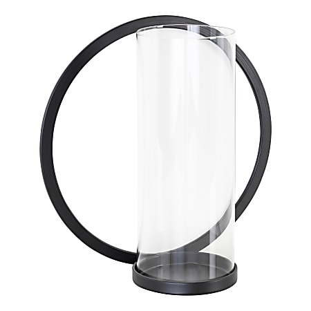 Kate and Laurel Khauli Metal Wall Sconce Candle Holder, 12-1/4"H x 12-1/4"W x 5-1/2"D, Black