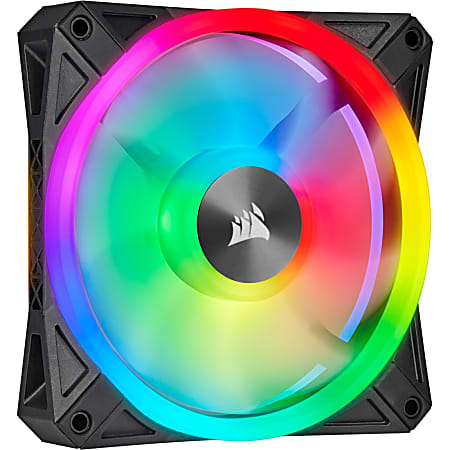 Corsair iCUE QL120 RGB 120mm PWM Single Fan - 1 Pack - 4.72" Maximum Fan Diameter - 1 x Fan(s) - 41.80 CFM Maximum Airflow - 1500 rpm - Hydraulic Bearing - 4-pin - RGB LED - Rubber - 1 - Case