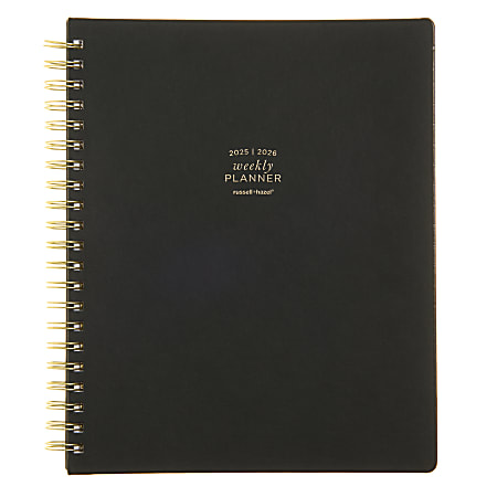 2025-2026 Russell & Hazel Weekly/Monthly Planner, 9-1/8” x 11-1/4”, Black, July 2025 To June 2026, 103338