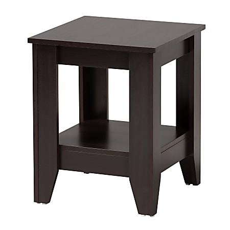 Baxton Studio Modern Contemporary End Table, 19-3/4"H x 15-3/4"W x 15-3/4"D, Dark Brown