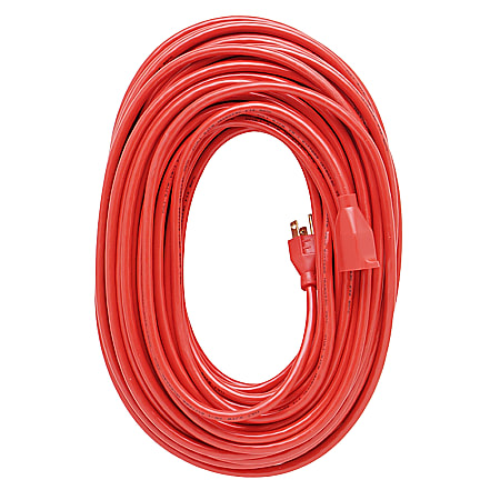 Fellowes Heavy-Duty Indoor/Outdoor Extension Cord, 50', Orange