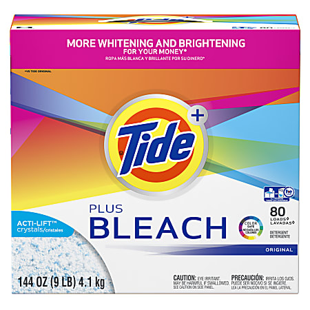 Tide® Powder Laundry Detergent With Bleach, Original Scent, 144 Oz Box, Case Of 2 Boxes