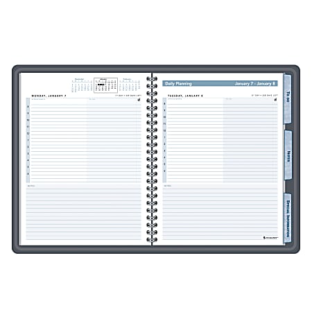 AT-A-GLANCE® The Action Planner® 30% Recycled Daily Appointment Book, 6 7/8" x 8 3/4", Black, January-December 2012