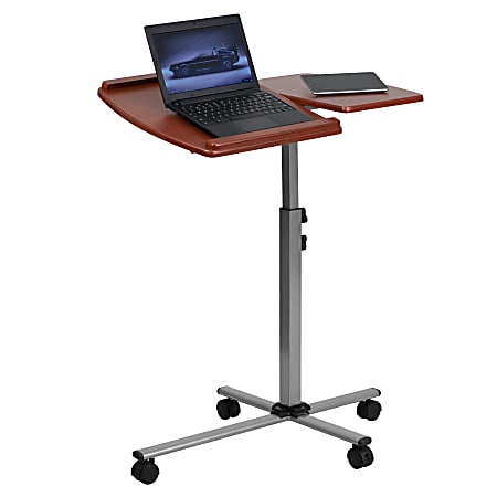 Flash Furniture 30 W Mobile Laptop Computer Desk Cherry Office Depot