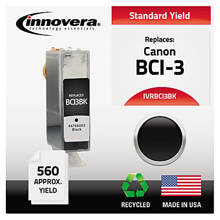 Innovera BCI3BK (Canon BCI-3eBK) Remanufactured Black Ink Cartridge