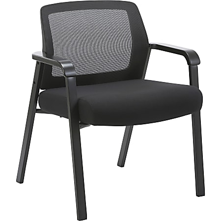 Lorell® Mesh Low-Back Big And Tall Guest Chair, Black