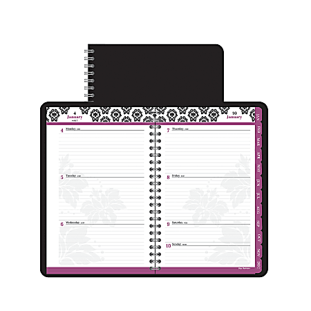 Day Runner® Weekly/Monthly Planner, 4 7/8" x 8", Tapestry, January 2012-January 2013