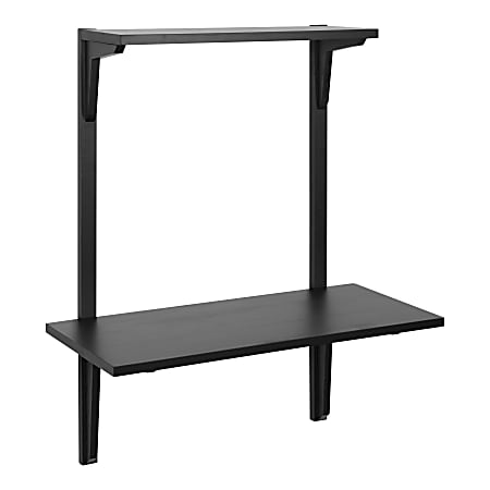 Kate and Laurel Meridien 30”W Wall-Mounted Student Desk, 36”H x 30”W x 14”D, Black