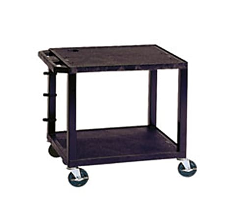 H. Wilson 26" Plastic Utility Cart, With Electric Assembly, 26"H x 24"W x 18"D, Black