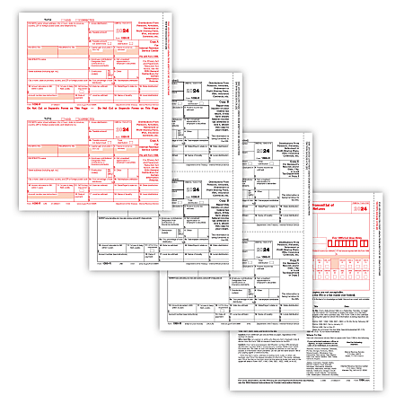 ComplyRight® 1099-R Tax Forms, 6-Part, 2-Up, Copies A/B/C/D, Laser, 8-1/2" x 11", White, Pack Of 10 Forms