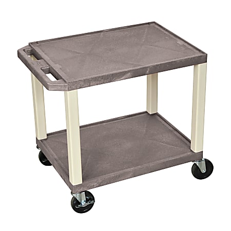H. Wilson 26" Plastic Utility Cart, With Electric Assembly, 26"H x 24"W x 18"D, Gray