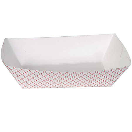 Dixie® Kant Leek® Polycoated Food Trays, 5-lb, Red Plaid, Pack Of 250