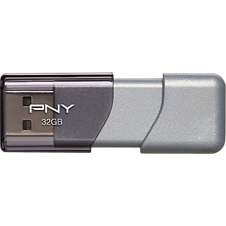 PNY 32GB Turbo 3.0 USB 3.0 Flash Drive - 32 GB - USB 3.0 - Charcoal Gray - 1 Year Warranty