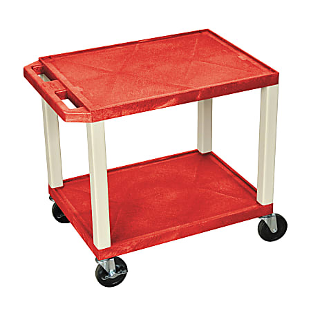 H. Wilson 26" Plastic Utility Cart, 26"H x 24"W x 18"D, Red