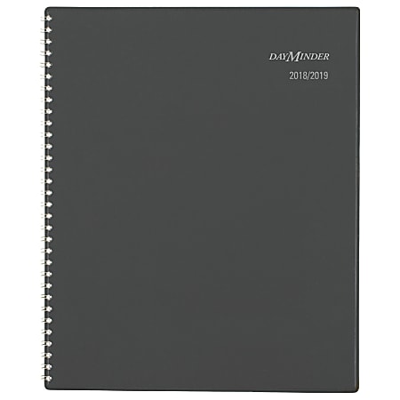 AT-A-GLANCE® DayMinder® Academic Weekly/Monthly Appointment Book/Planner, 8 1/2" x 11", 30% Recycled, Charcoal, July 2018 to June 2019