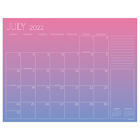 TF Publishing Large Desk Blotter Calendar, 17" x 22", Gradient, July 2022 To June 2023