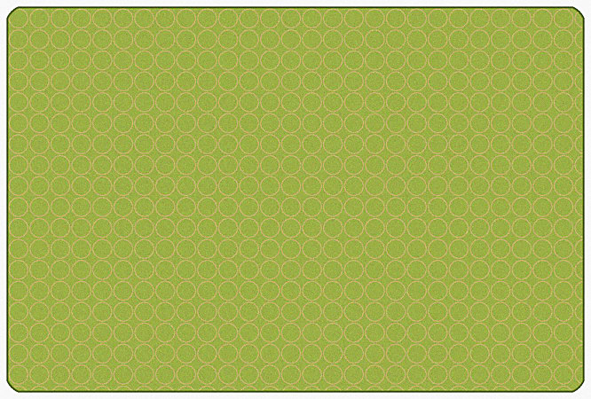 Carpets for Kids® KIDSoft™ Comforting Circles Tonal Solid Rug, 4’ x 6', Green/Tan