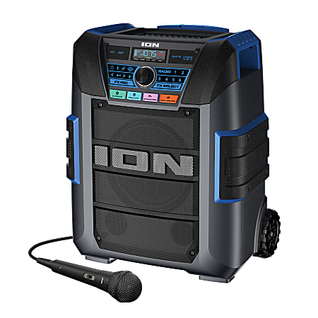 ION Audio Explorer Portable Bluetooth All Weather Speaker With Microphone, Stereo Link And Premium 5 Speaker Sound, XL, Black, IPA150X
