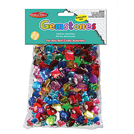 Charles Leonard Acrylic Gemstones, 1 Lb, Assorted Styles