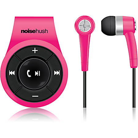NoiseHush NS560 Clip-on Bluetooth Stereo Headset - Pink - Stereo - Mini-phone - Wired/Wireless - Bluetooth - 32.8 ft - Earbud - Binaural - In-ear - Echo Cancelling Microphone - Noise Canceling - Pink