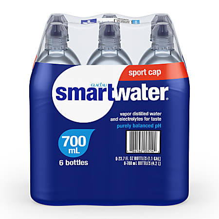 glaceau Smartwater, 23.7 Oz, Case Of 6 Bottles