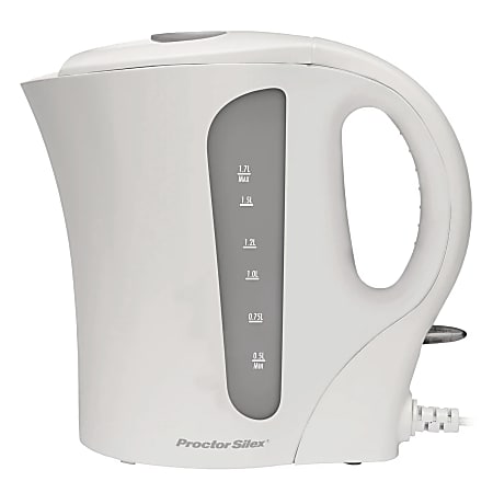 Proctor Silex 1.7L Plastic Electric Kettle, White