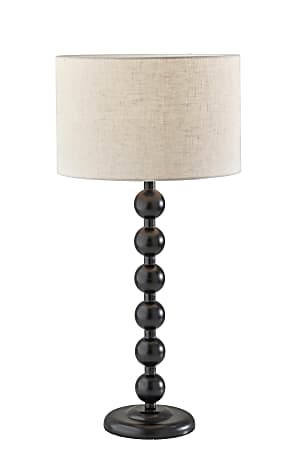 Adesso Orchard Table Lamp, 28-1/4”H, Cream Linen Fabric Shade/Black Base