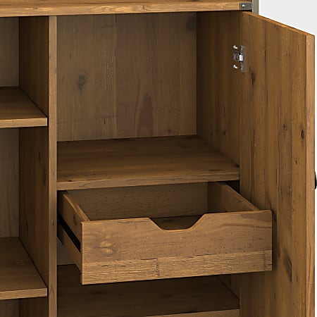Kathy ireland home by bush furniture clearance ironworks bar cabinet with wine storage